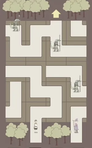 Пройдите через лес! — скриншот уровня 55 IQ Dungeon 2